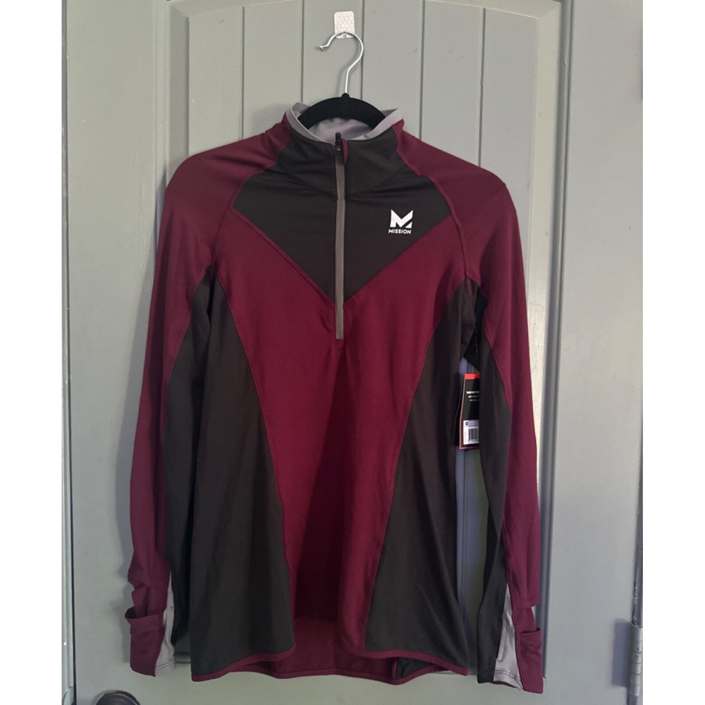 Stamina Lightweight Pullover Shirt - Zip Neck, Long Sleeve small Mission